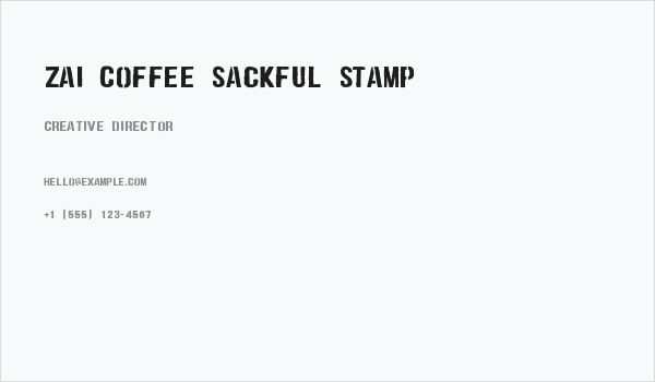 zai Coffee Sackful Stamp Business Card