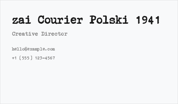 zai Courier Polski 1941 Business Card