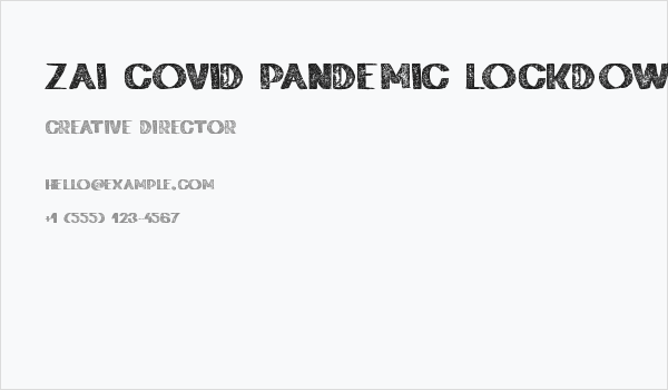 zai Covid Pandemic Lockdown Business Card