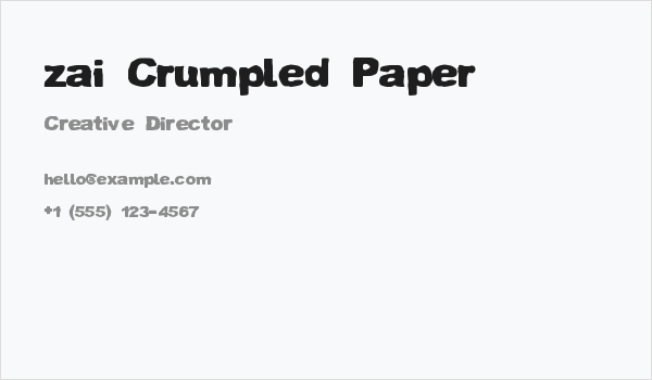 zai Crumpled Paper Business Card