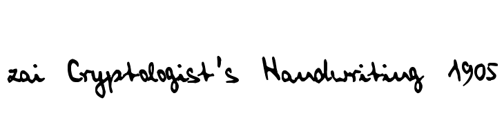 zai Cryptologist's Handwriting 1905  Descarca Fonturi Gratis
