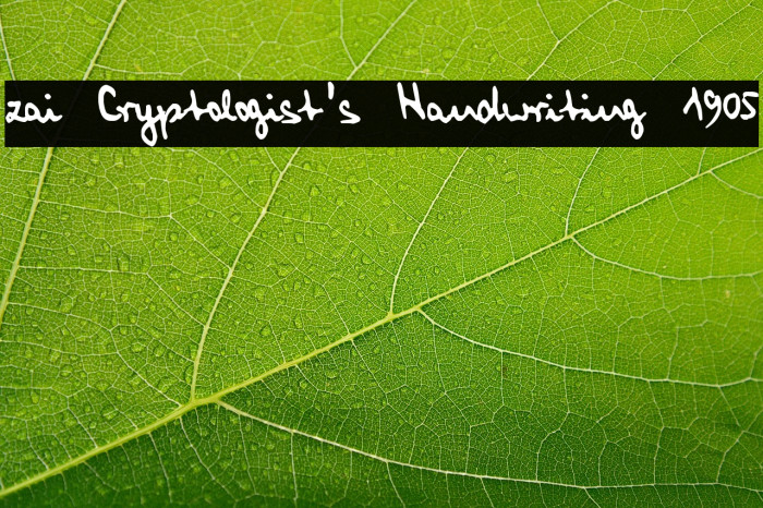 zai Cryptologist's Handwriting 1905 Example 3