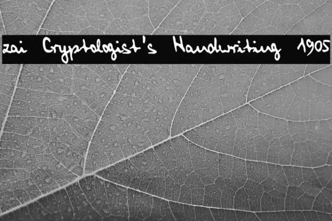 zai Cryptologist's Handwriting 1905 Font examples
