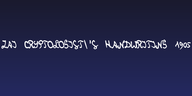 zai Cryptologist's Handwriting 1905 Social Header