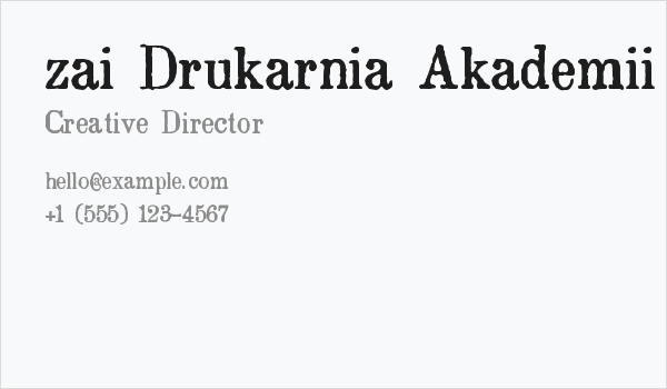 zai Drukarnia Akademii Krakowskiej 1674 Business Card