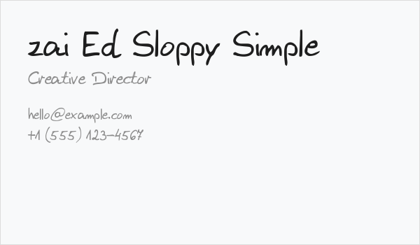 zai Ed Sloppy Simple Business Card