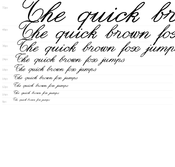 zai Italic Hand Calligraphy Waterfall