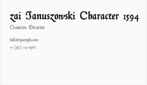 zai Januszowski Character 1594 Business Card