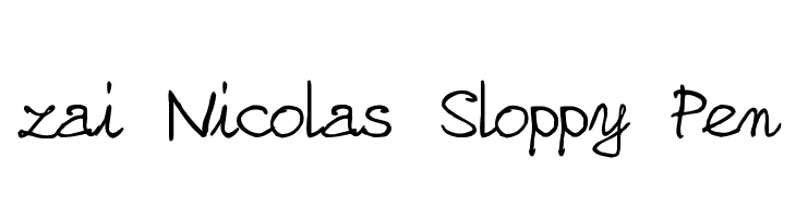 zai Nicolas Sloppy Pen  नि: शुल्क फ़ॉन्ट्स डाउनलोड