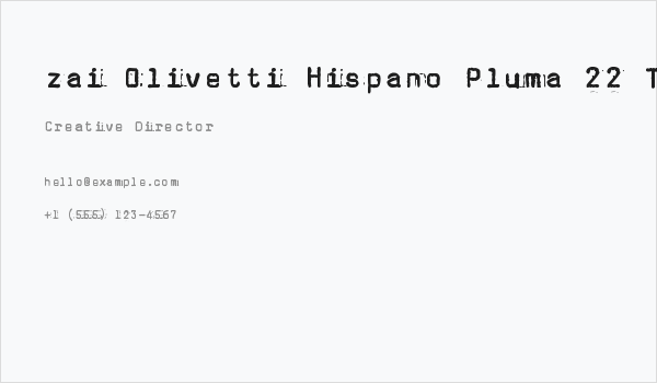 zai Olivetti Hispano Pluma 22 Typewriter Business Card