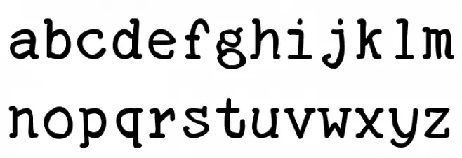 zai Pencil Typewriter Font Litere mici