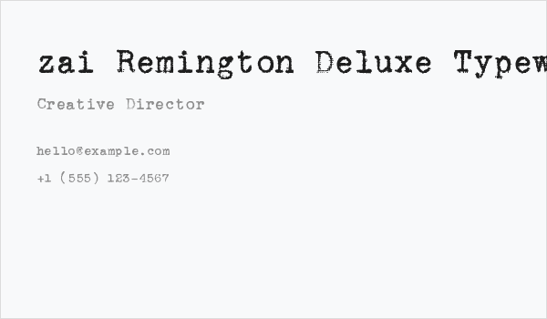 zai Remington Deluxe Typewriter Business Card