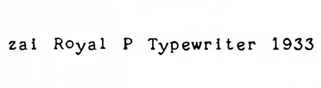 zai Royal P Typewriter 1933  les polices de caractères gratuit tlcharger