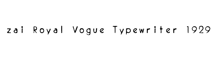 zai Royal Vogue Typewriter 1929  font caratteri gratis