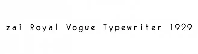 zai Royal Vogue Typewriter 1929 