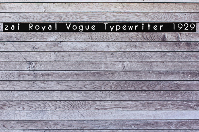 zai Royal Vogue Typewriter 1929 Example 1