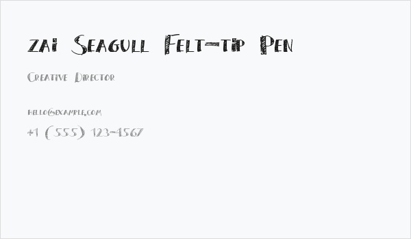 zai Seagull Felt-tip Pen Business Card
