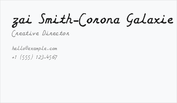 zai Smith-Corona Galaxie Typewriter Business Card