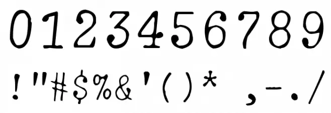 zai Soft Italic Typewriter Font OTHER CHARS