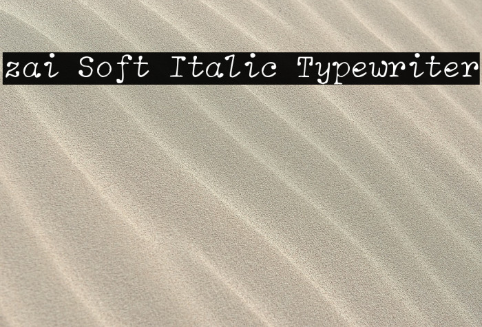 zai Soft Italic Typewriter Example 1