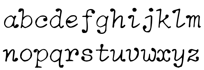 zai Soft Italic Typewriter Font LOWERCASE