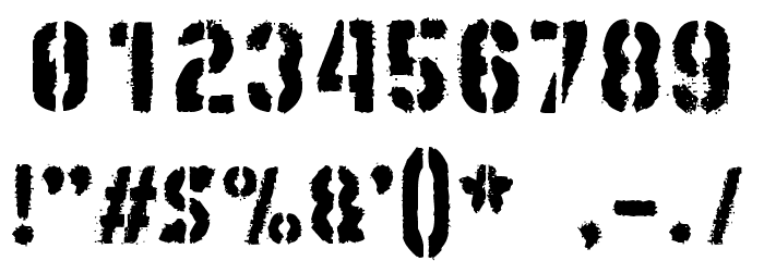 zai Stamp On Flour Sack Font OTHER CHARS