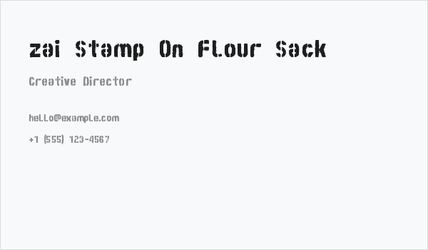 zai Stamp On Flour Sack Business Card