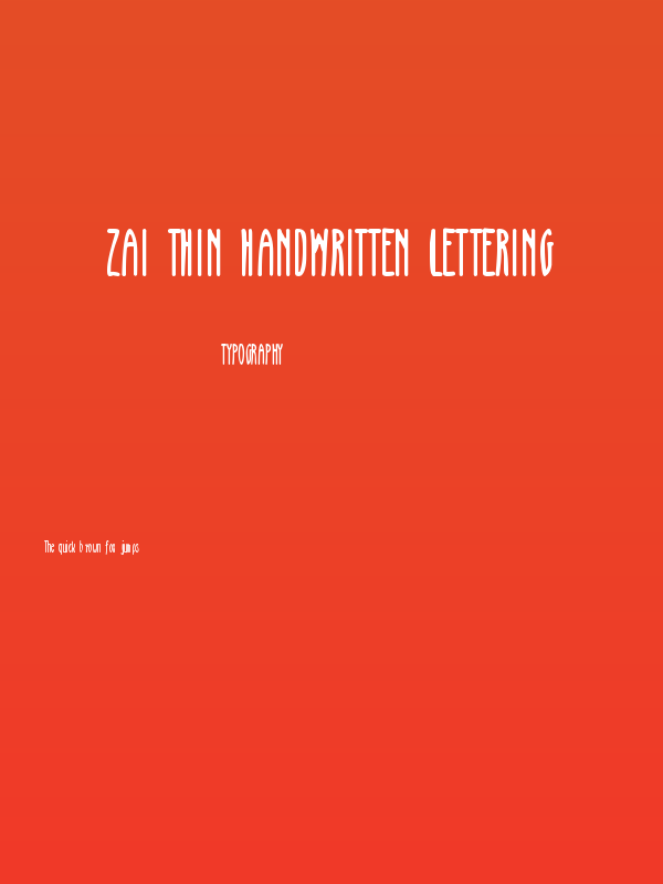 zai Thin Handwritten Lettering Poster