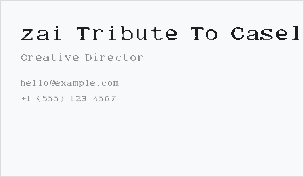 zai Tribute To Caselli's Pantelegraph Business Card