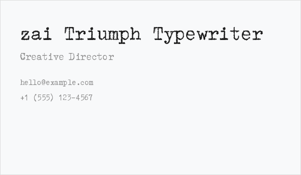 zai Triumph Typewriter Business Card