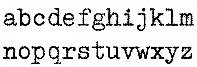 zai Triumph Typewriter Schriftart Kleinbuchstaben