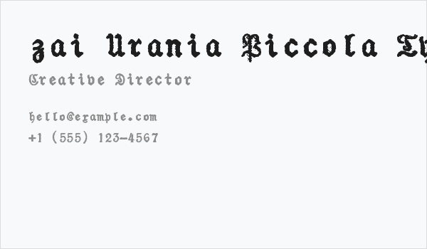 zai Urania Piccola Typewriter Business Card