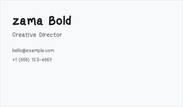 zama Bold Business Card