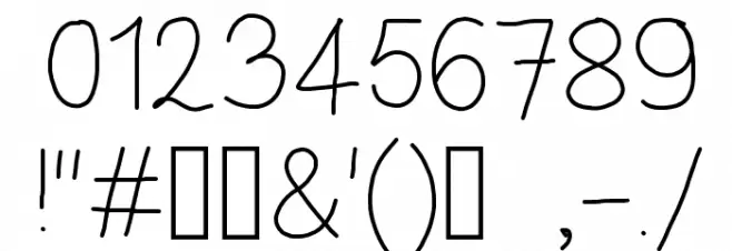 zama Thin Font OTHER CHARS