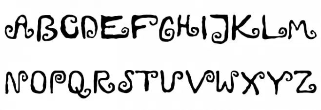 zawijasy Font Litere mari
