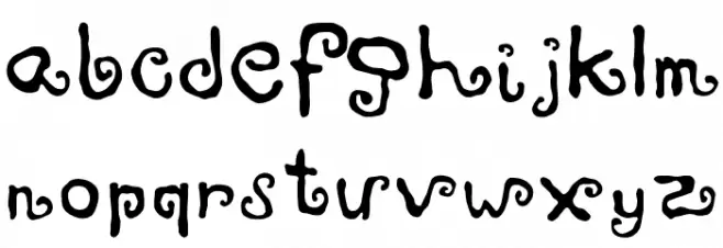 zawijasy फ़ॉन्ट लोअरकेस