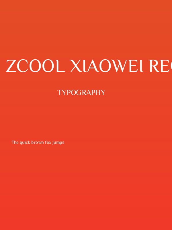ZCOOL XiaoWei Regular Poster