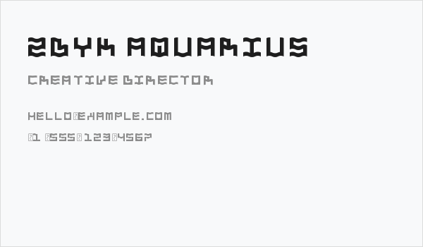 Zdyk Aquarius Business Card