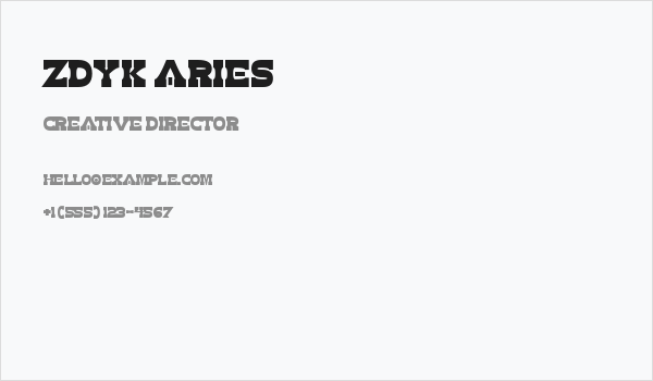 Zdyk Aries Business Card