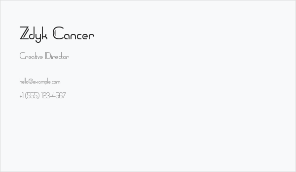 Zdyk Cancer Business Card