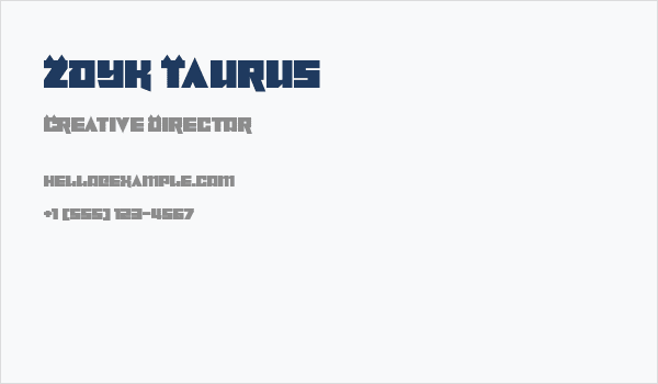 Zdyk Taurus Business Card