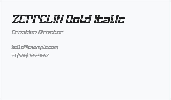 ZEPPELIN Bold Italic Business Card