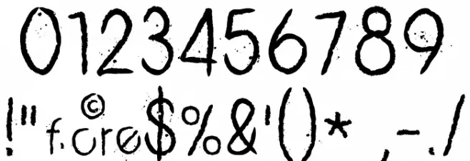 ZERO_CRE Font OTHER CHARS