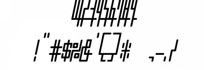 ZETUEcript Oblique Font OTHER CHARS