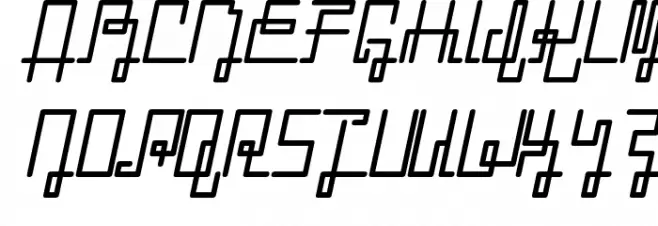 ZETUEcript Oblique Schriftart Groß