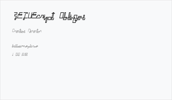 ZETUEcript Oblique Business Card