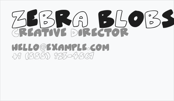 ZeBrA bLoBs Business Card
