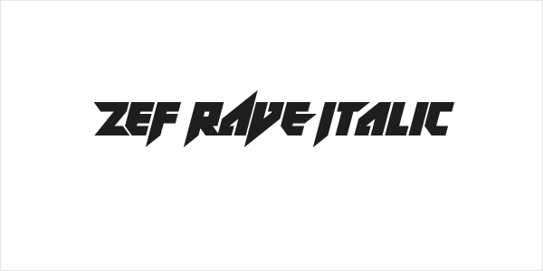 ZeF RAVE Italic Logo