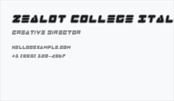 Zealot College Italic Business Card