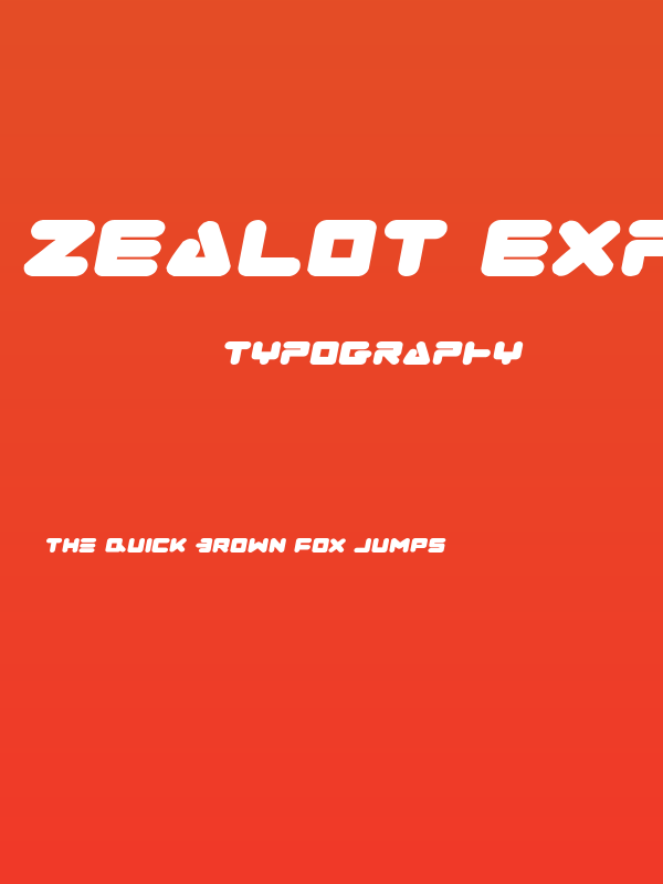 Zealot Expanded Italic Poster